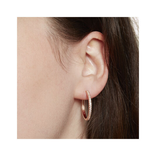 Cubic Zironia & Rose Gold Hoop Earrings