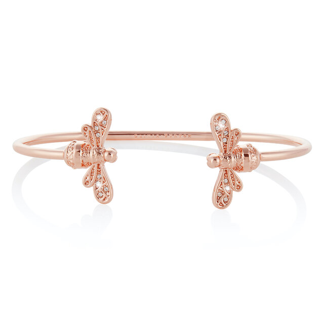 Bracelet au motif d'abeille étincelante en or rose
