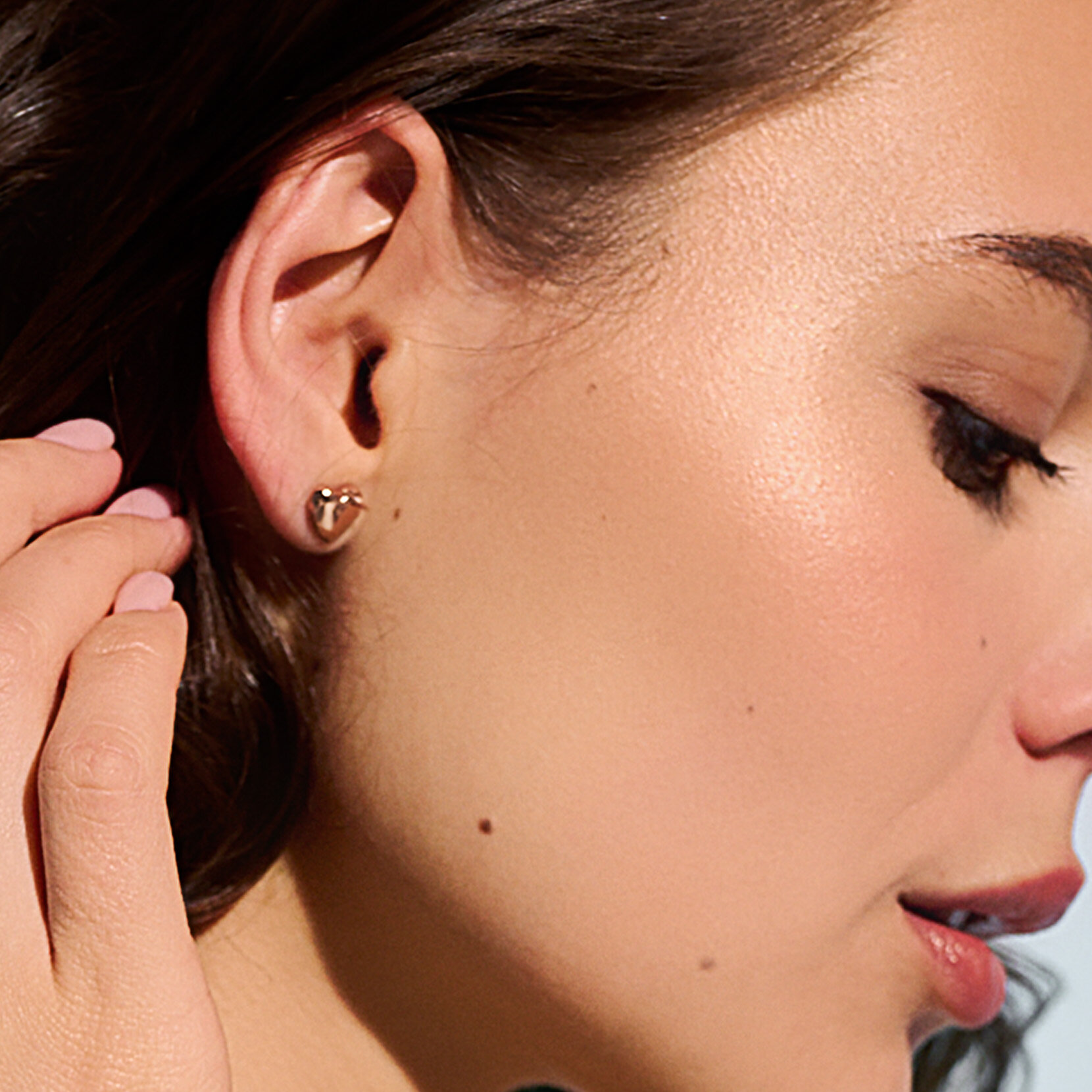 Knot Heart Rose Gold Stud Earrings