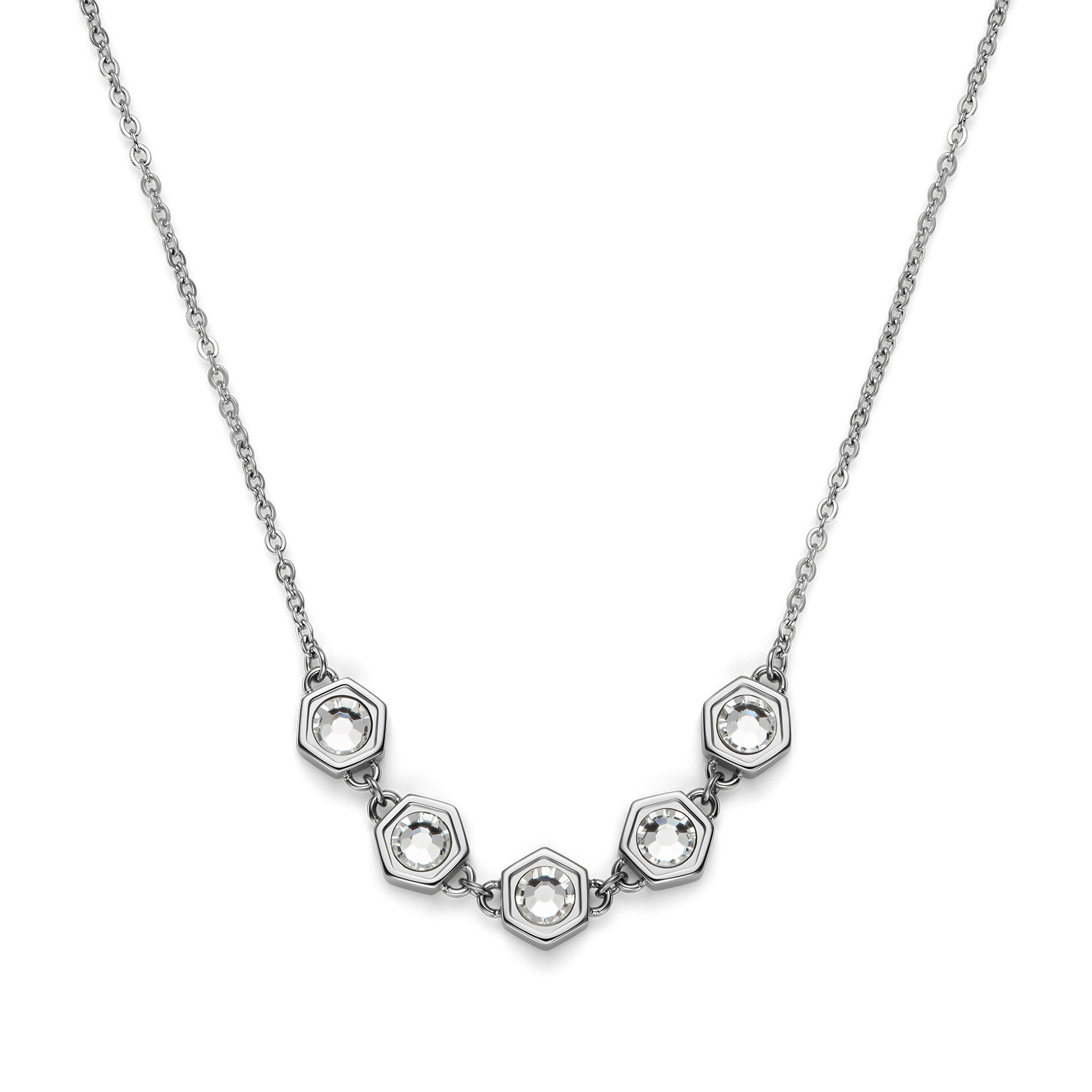 Collier Superposition Ever Stacked Cristal Honeycomb Argent