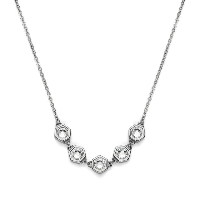 Collier Superposition Ever Stacked Cristal Honeycomb Argent