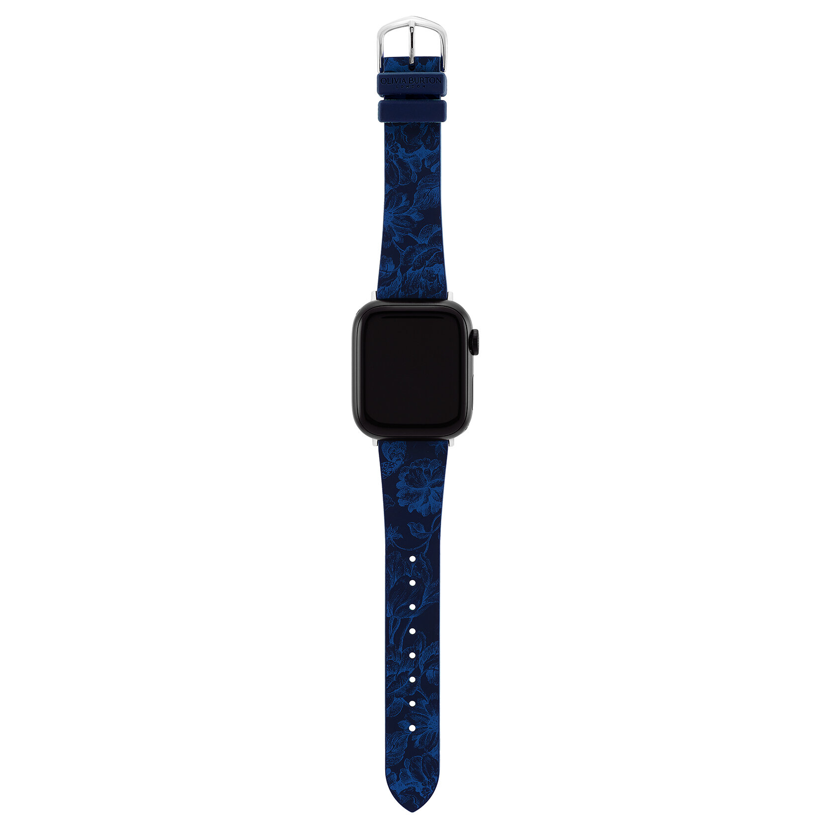 Bracelet en silicone Bleu saphir avec imprimé floral Bleu marine