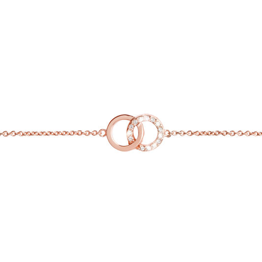 Bejewelled Interlink Chain Bracelet Rose Gold
