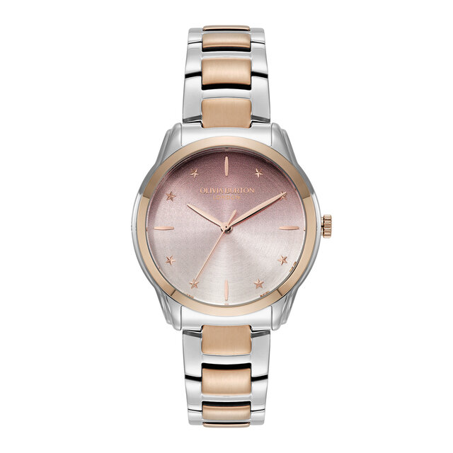 Montre-bracelet Colourwave rose poudr&eacute; d&eacute;grad&eacute; et bicolore 36 mm