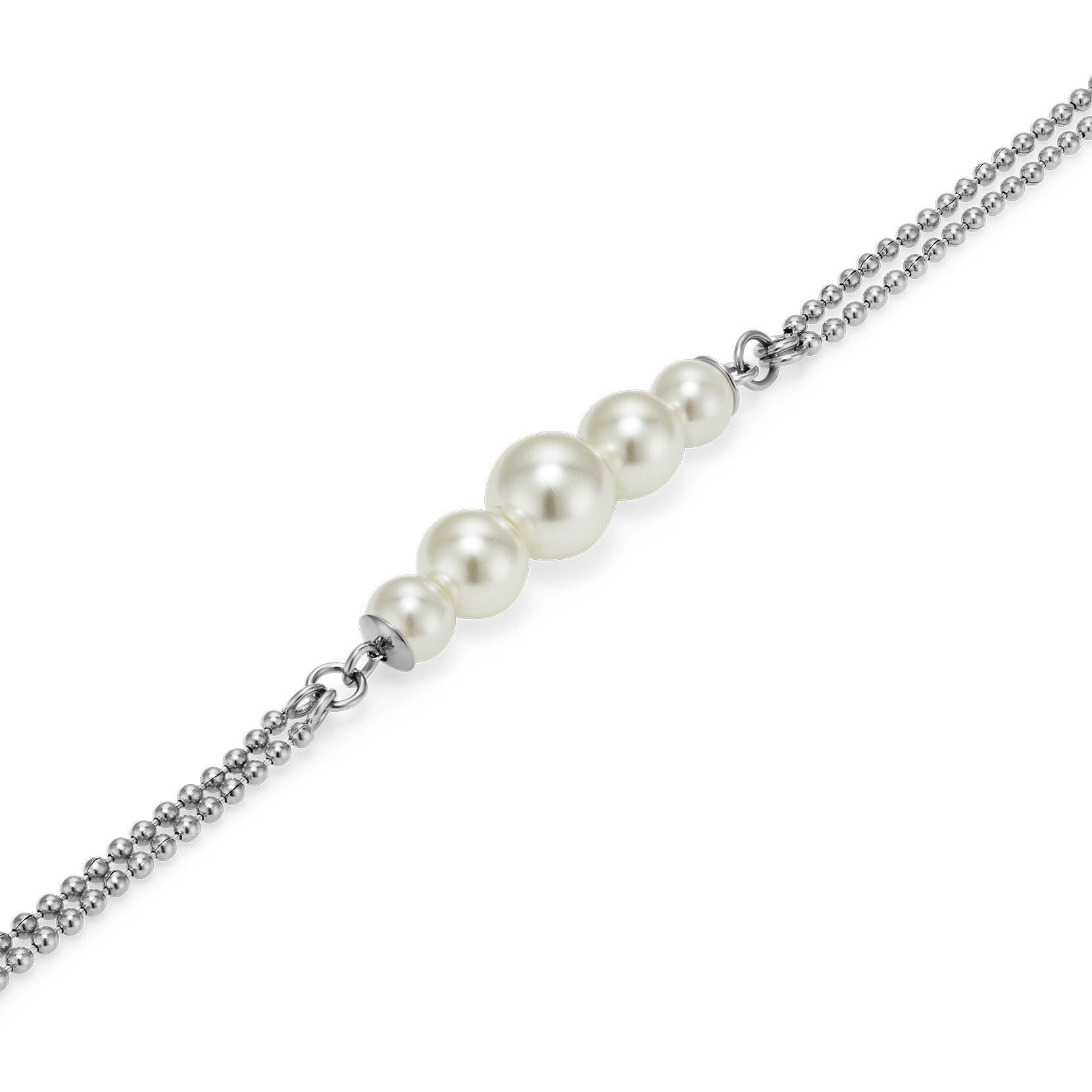 Bracelet Pearls & Beads Argent
