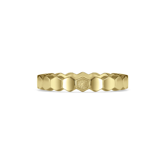 Bague M Petite Honeycomb Plaqué Or