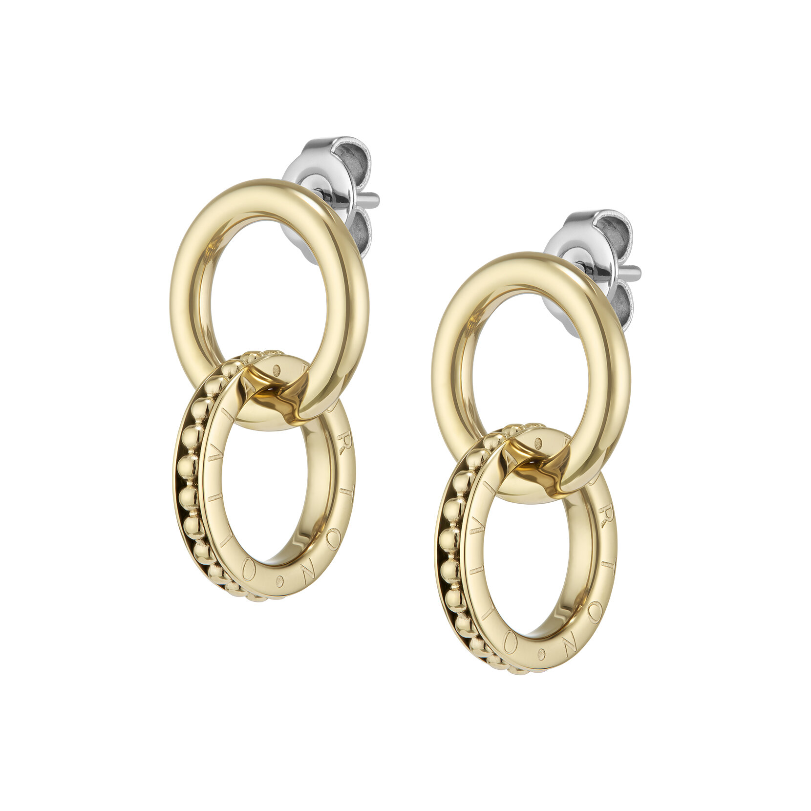 Boucles d'oreilles Amity Interlock Plaqué Or