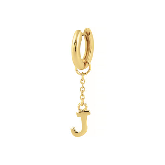 J Huggie Charm Gold