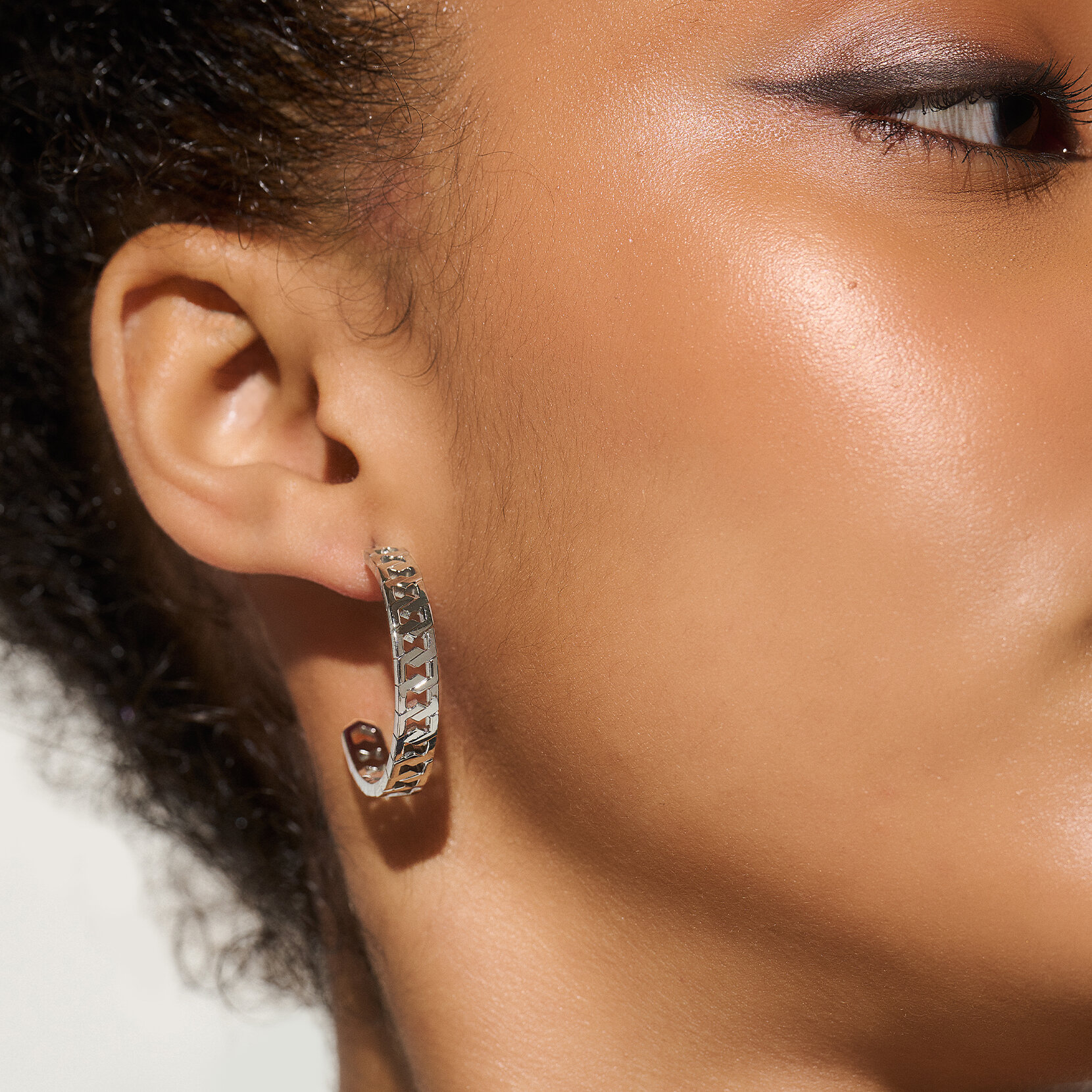 Boucles d’oreilles créoles Nid d’abeille Argent