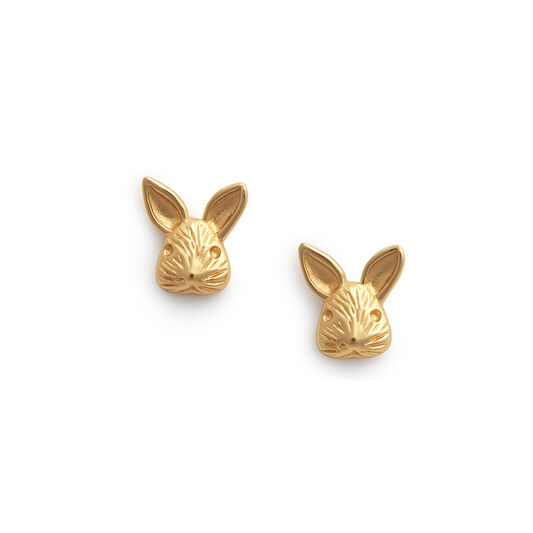 3D Bunny Studs Gold