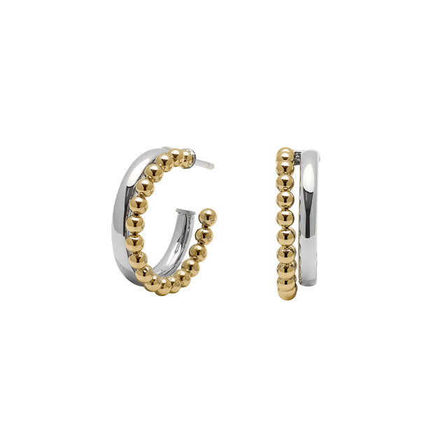 Boucles d’oreilles Vintage Deux tons Argent et Or