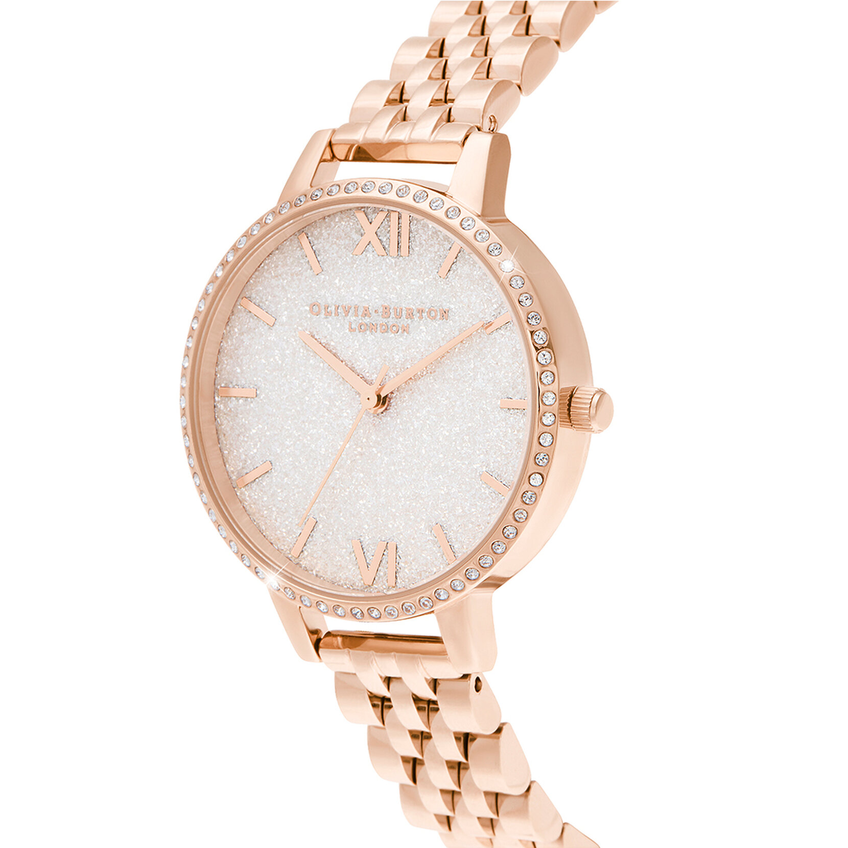 34mm White & Rose Gold Bracelet Watch