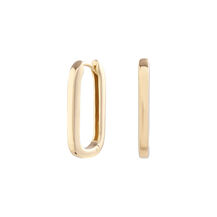 Gold Oval Huggie Hoops