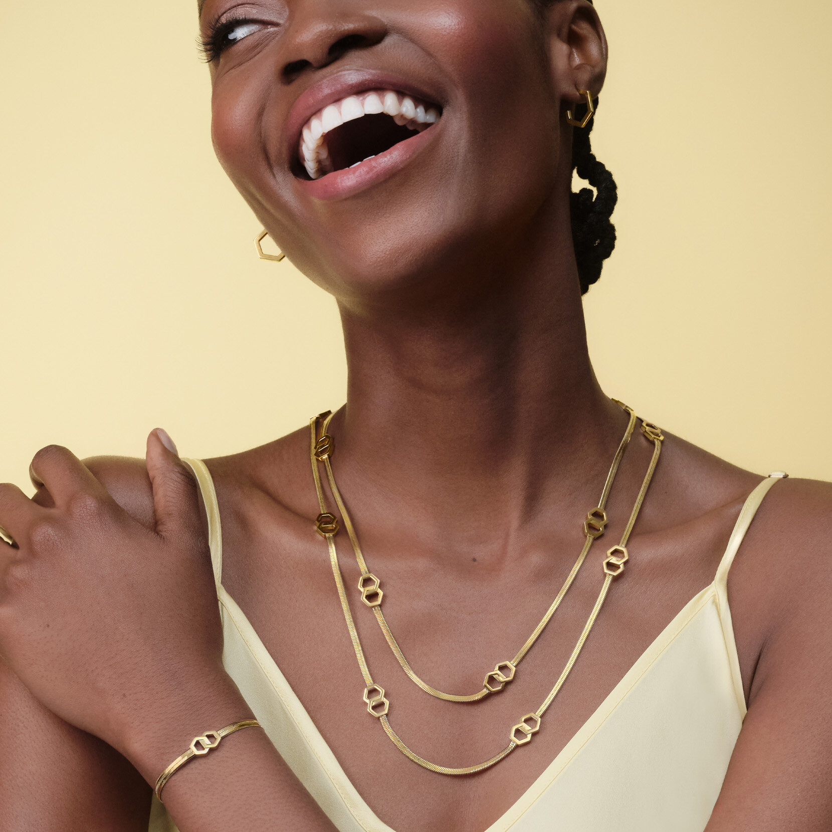 Honeycomb Loop Gold Plated Bracelet