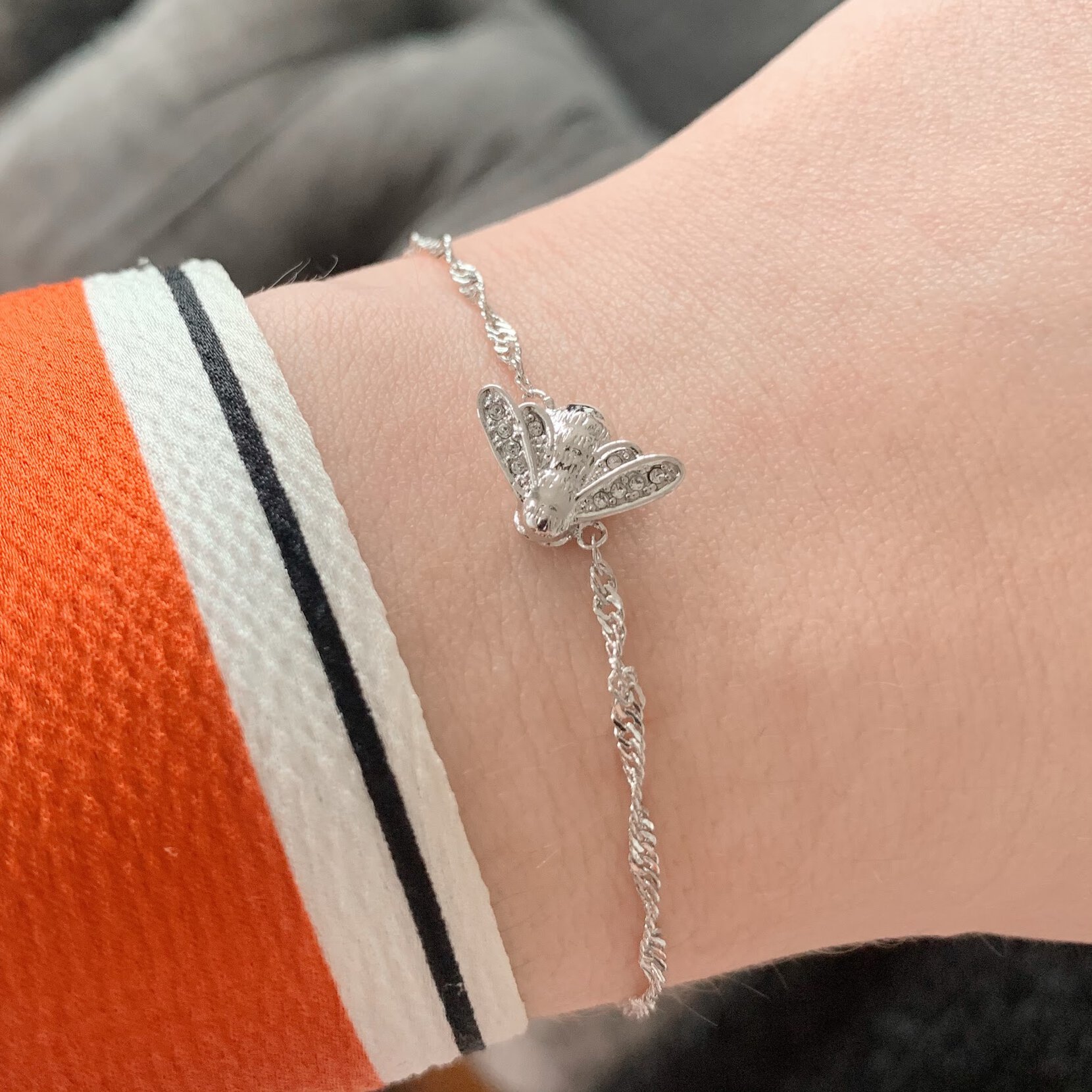 Silver Bee Bracelet