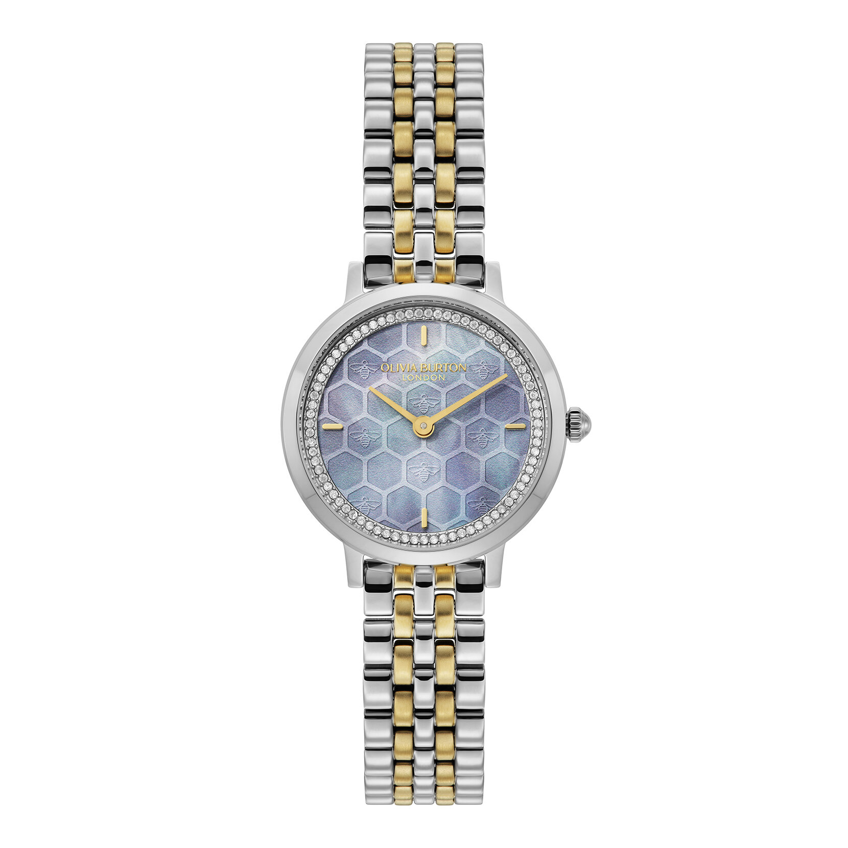 Montre Honeycomb Ultra Fine & Bracelet Bleu Craie & Bicolore 28mm