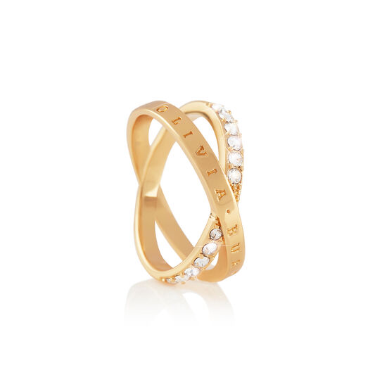 Bejewelled Interlink Ring Gold