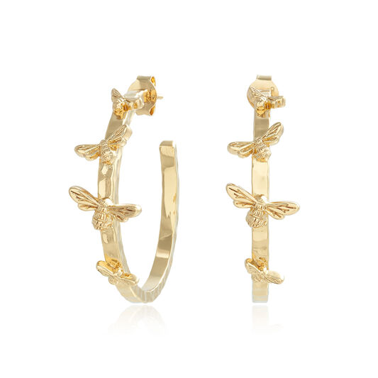 Lucky Bee Gold Statement Hoops