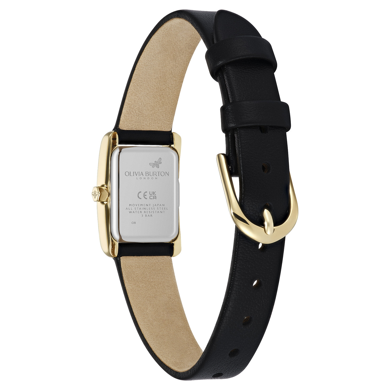 16mm Mini Grove Gold & Black Leather Strap Watch