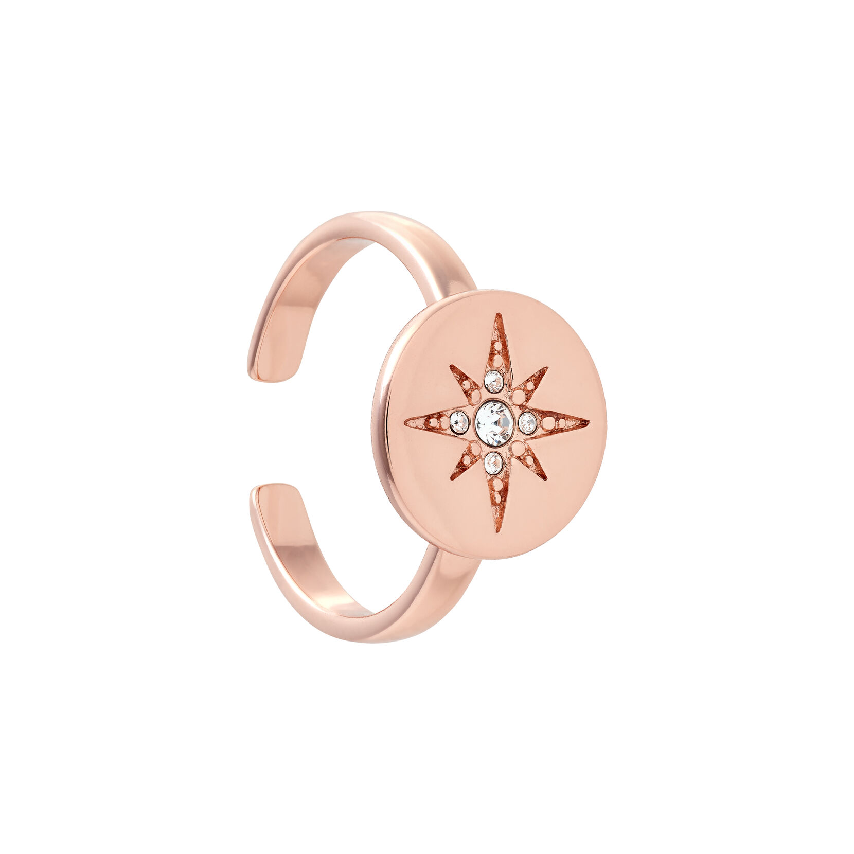 North Star Disc Rose Gold Ring