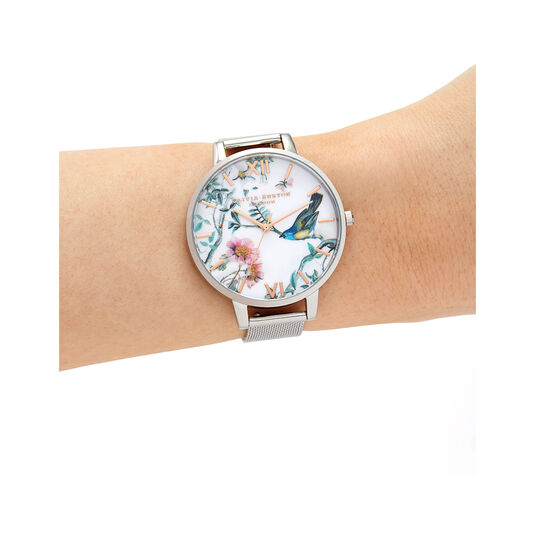 Painterly Prints Silver Mesh Watch