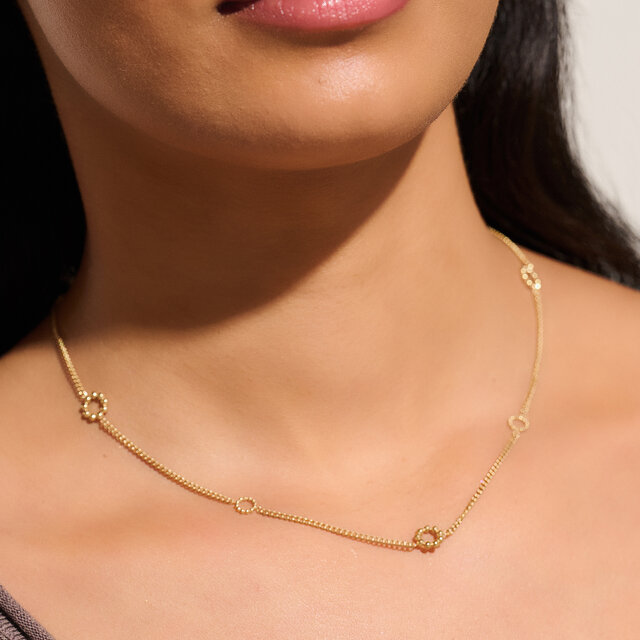 Vintage Bead Gold Necklace