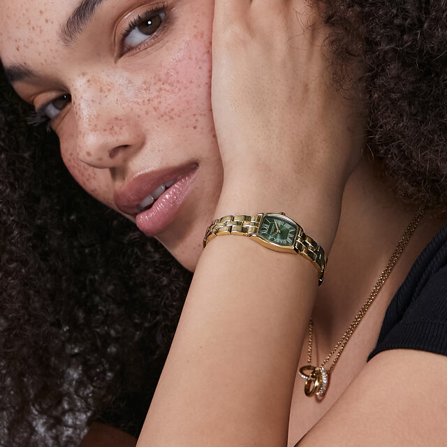 Montre Cambridge Vert For&ecirc;t & Bracelet Or 18mm