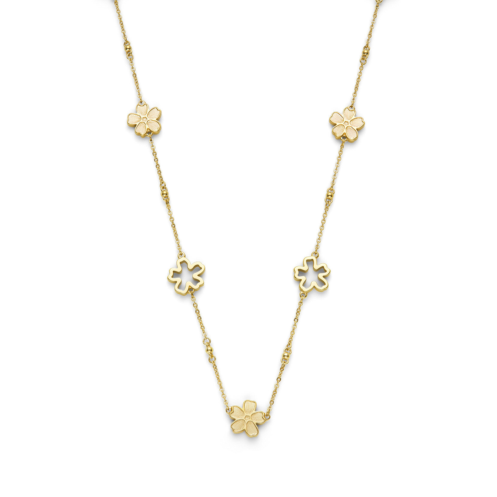Forget Me Not Floral Gold Plated Necklace