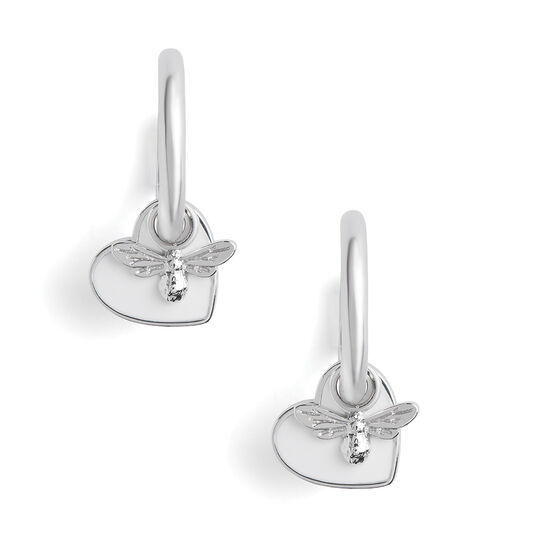 You Have My Heart Huggie Hoops White & Silver