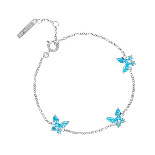 Silver & Blue Marquise Bracelet