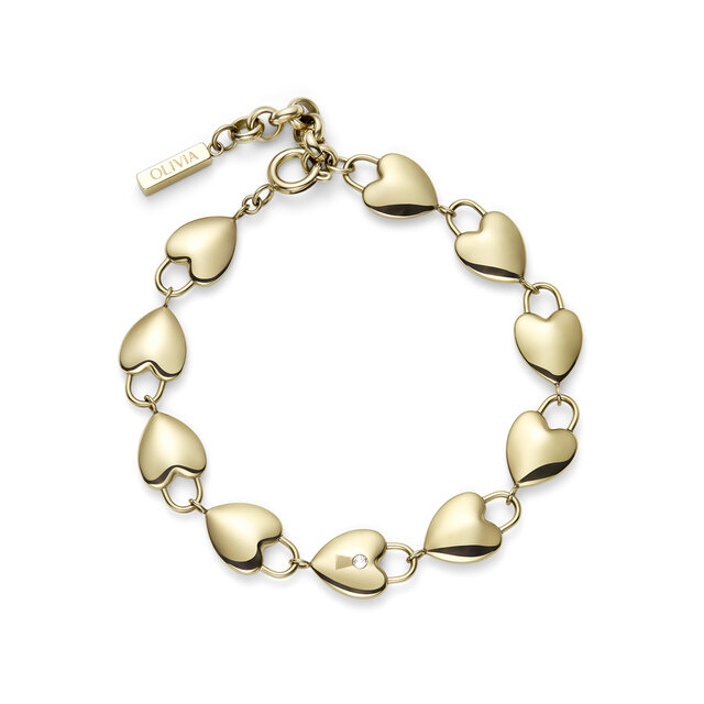 Bracelet Locked Heart Or plaqué