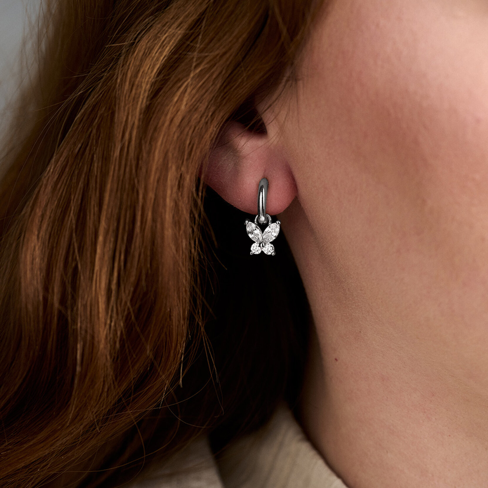Dormeuses Sparkle Butterfly Marquise Butterfly argent