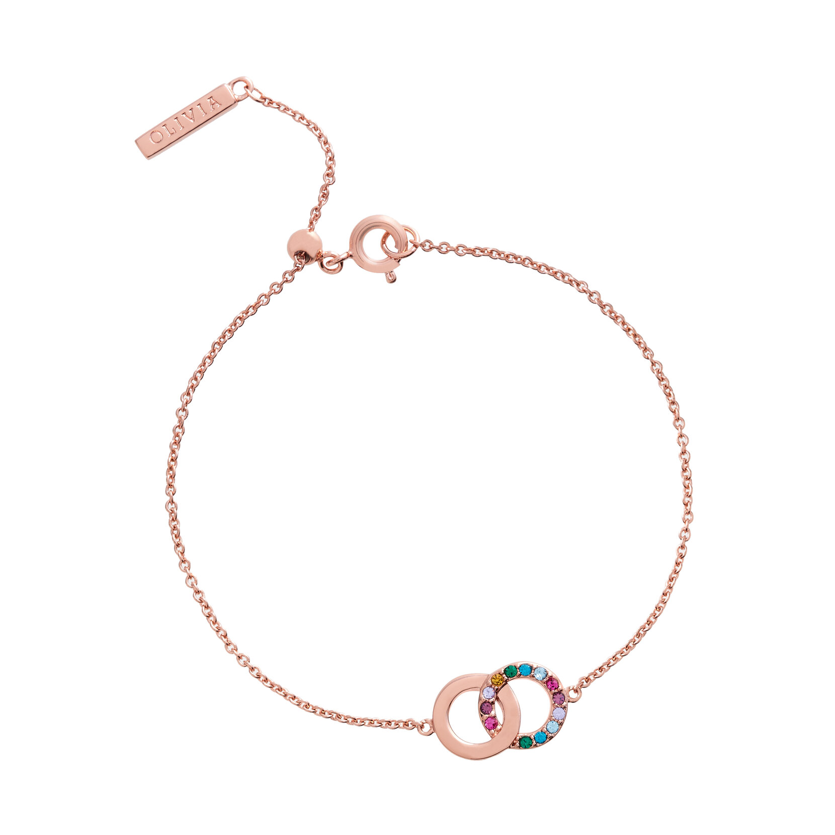 Rose Gold Rainbow Interlink Bracelet