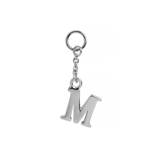 M Huggie Charm Silver