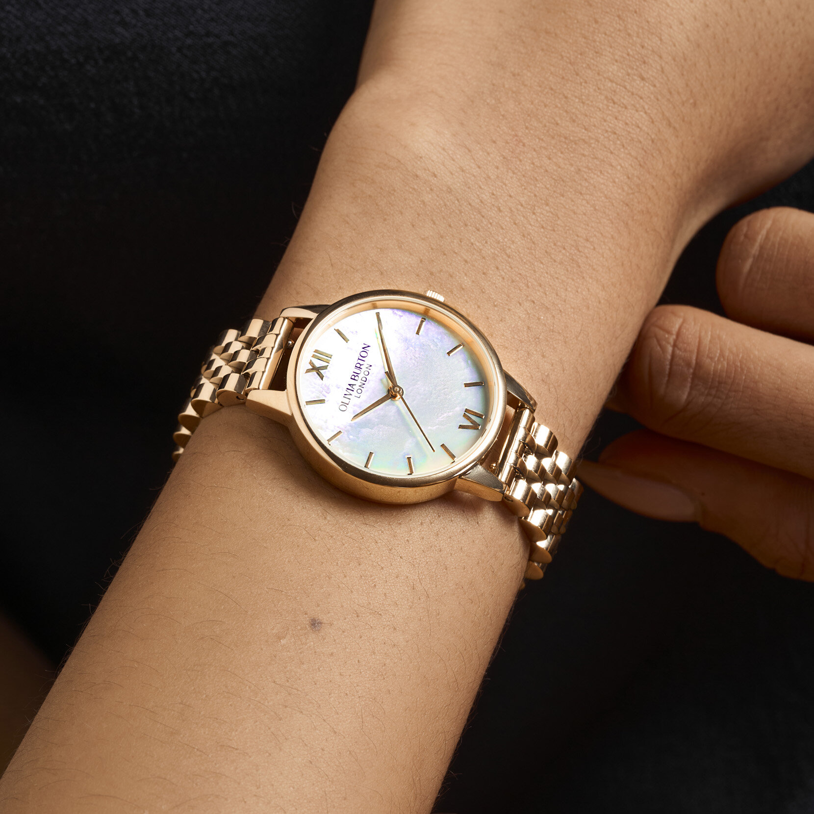 Montre-bracelet 30 mm Or et blanche