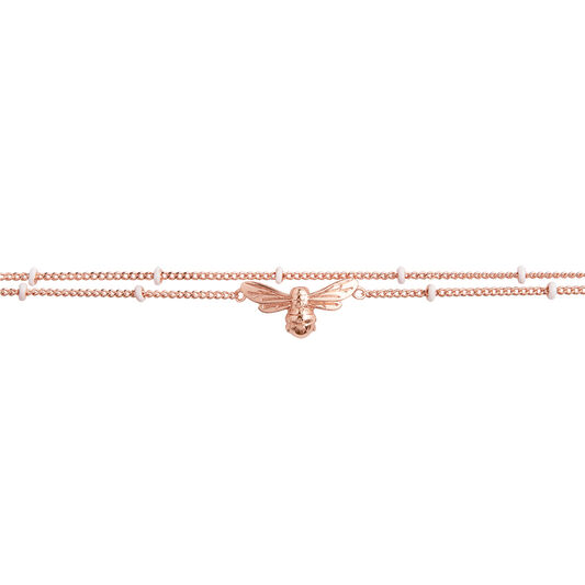 Lucky Bee Chain Bracelet Rose Gold