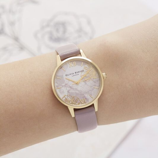 Abstract Florals Vegan Rose & Gold Watch