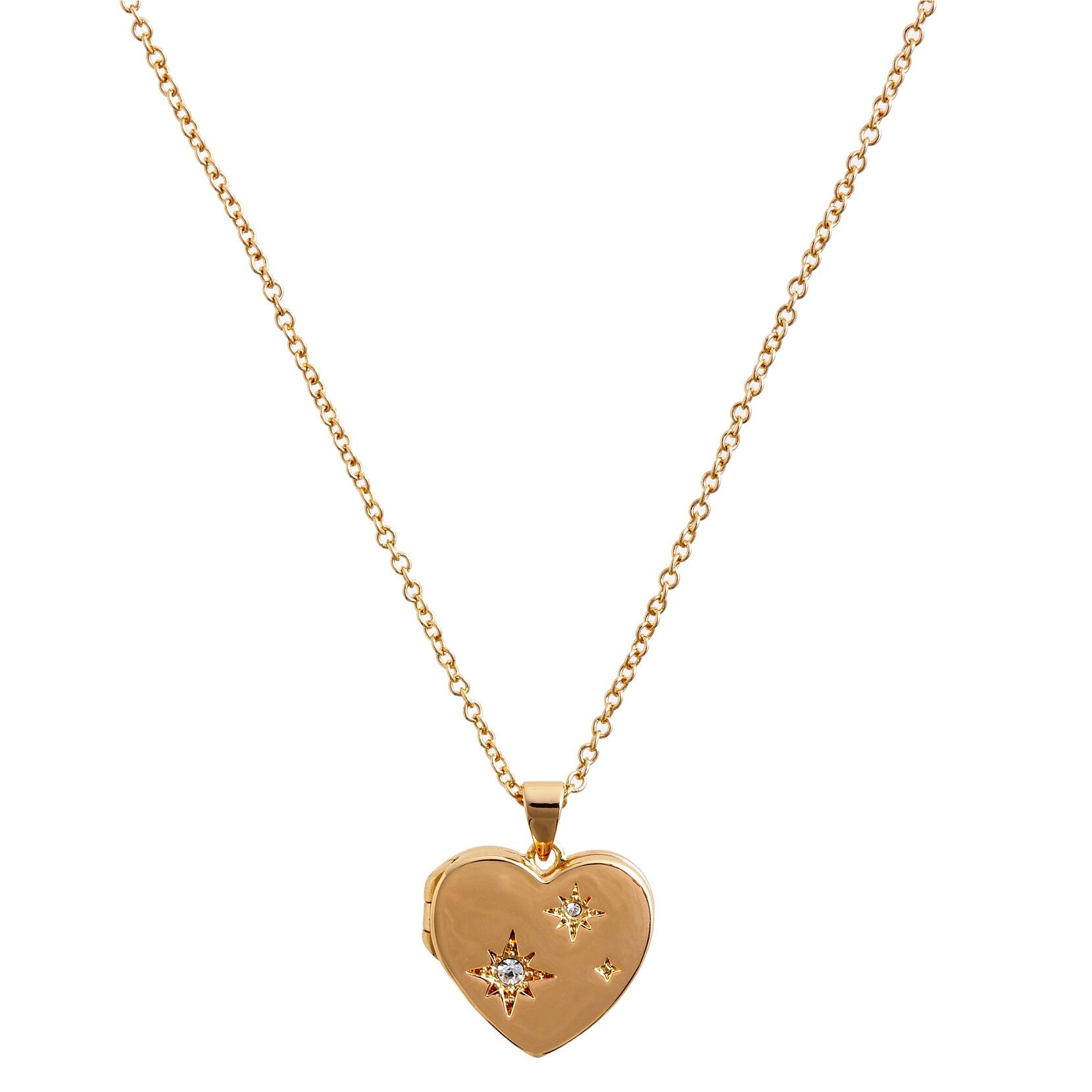 Gold North Star Locket Necklace