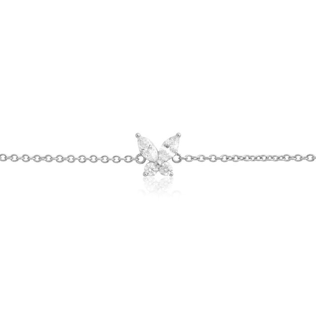 Sparkle Butterfly Marquise Butterfly Bracelet Silver