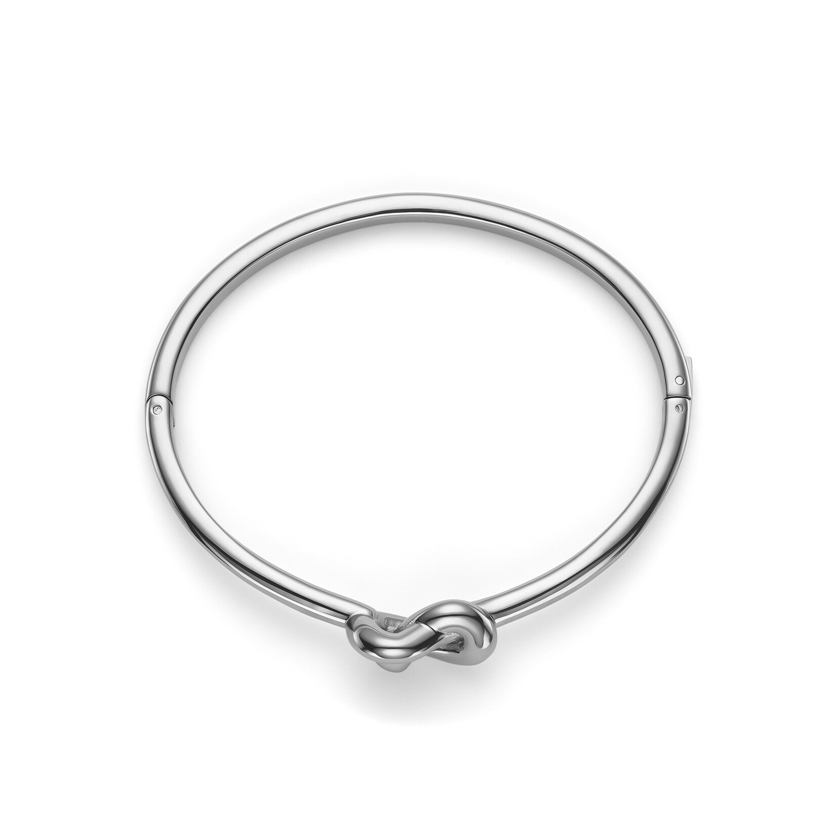 Lover's Knot Silver Tone Bangle