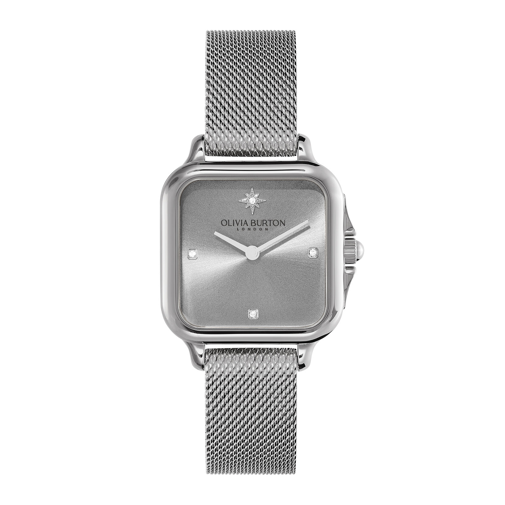 28mm Grosvenor Light Grey & Silver Mesh Watch 