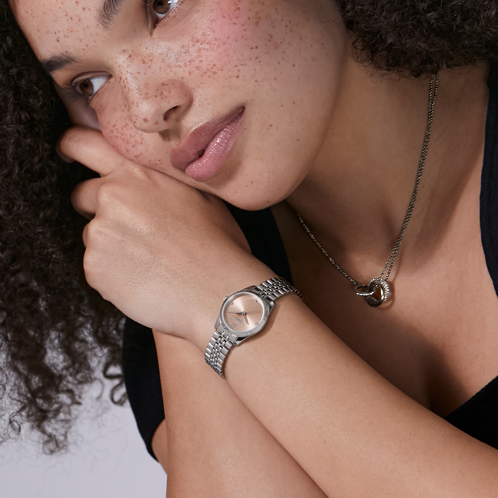 25mm Highbury Trench Coat & Silver Bracelet Watch