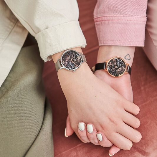 Celestial, Black & Rose Gold Watch