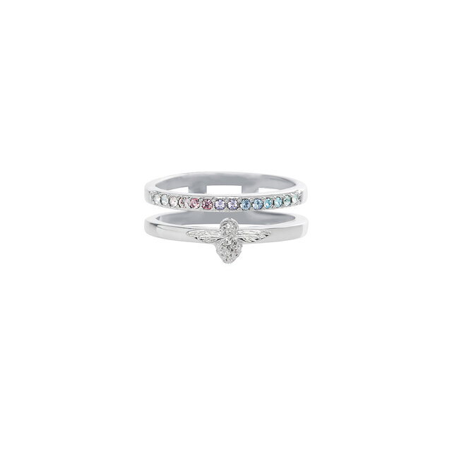 Rainbow Bee Silver Ring