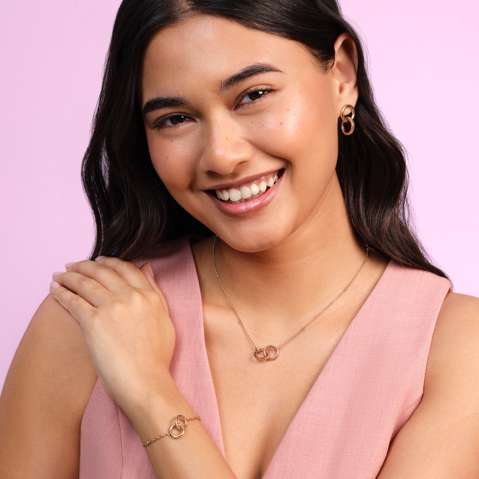 Amity Interlock Rose Gold Plated Bracelet