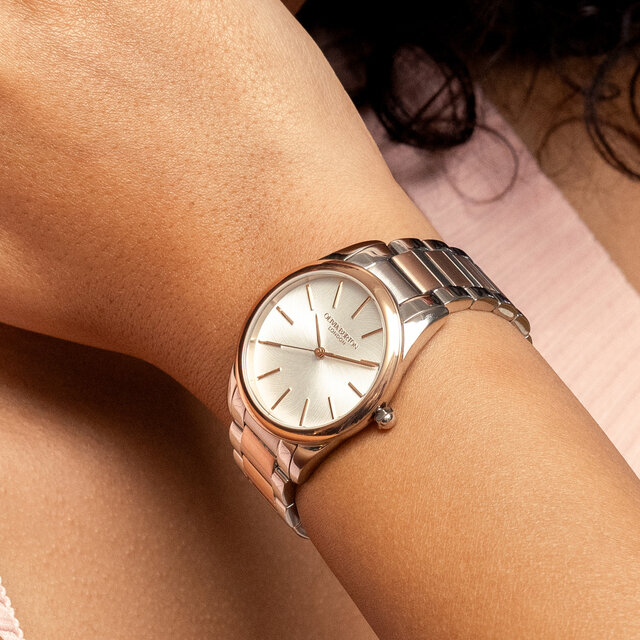 34mm Glowful White & Two Tone Bracelet Watch