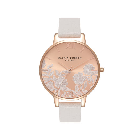 Lace Detail Blush & Rose Gold Watch