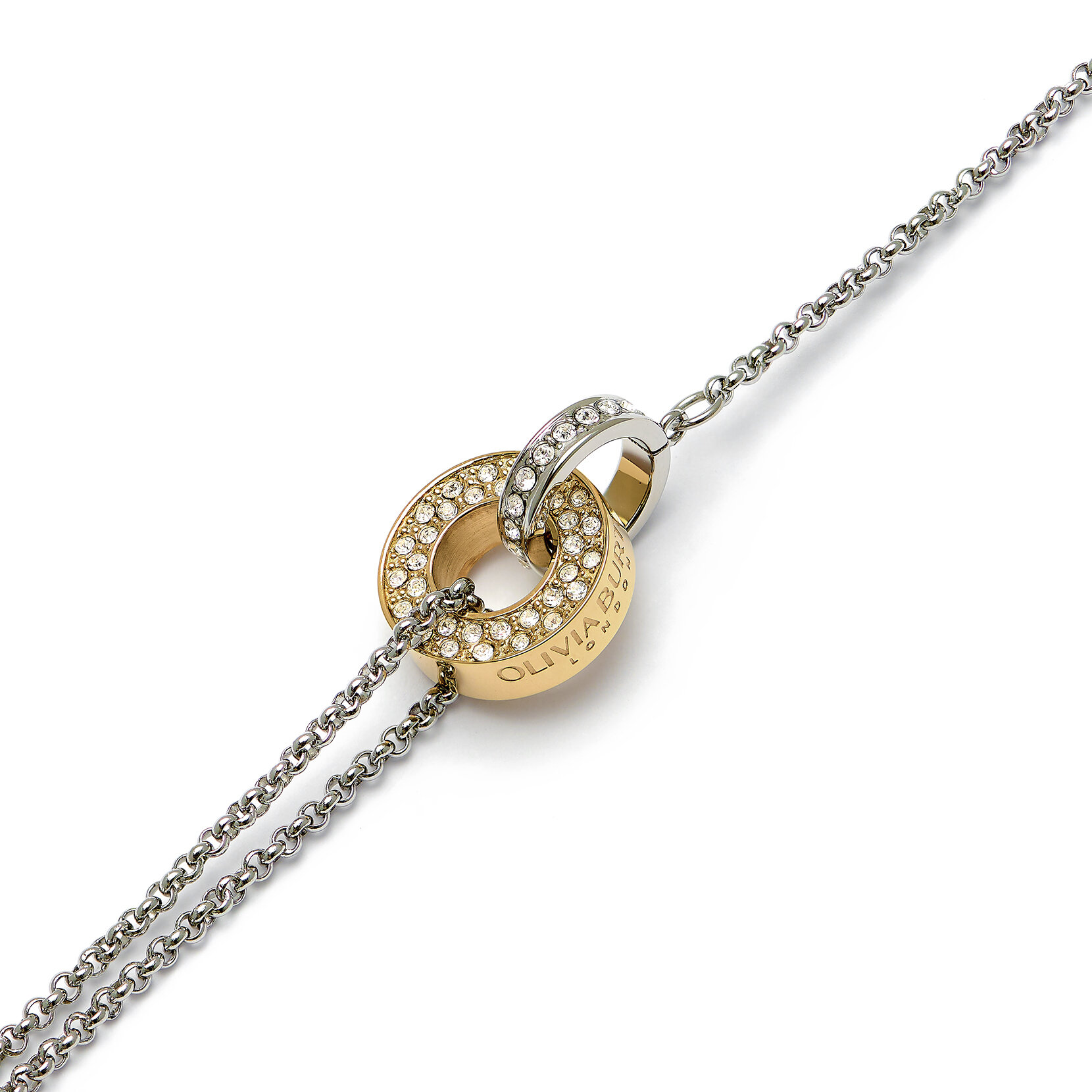 Interlink Two Tone Silver & Gold Bracelet
