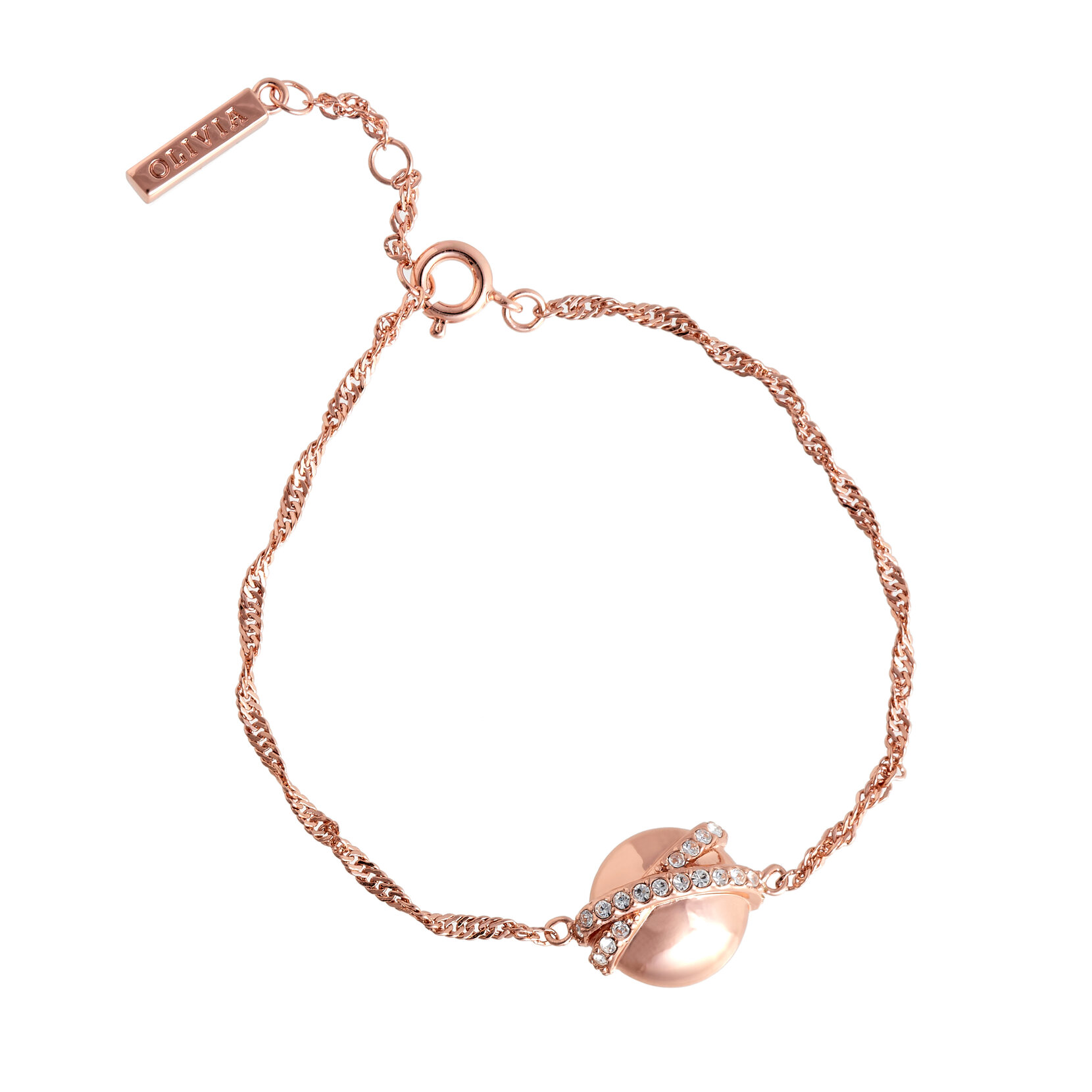 Bracelet chaîne Oversized Planet or rose