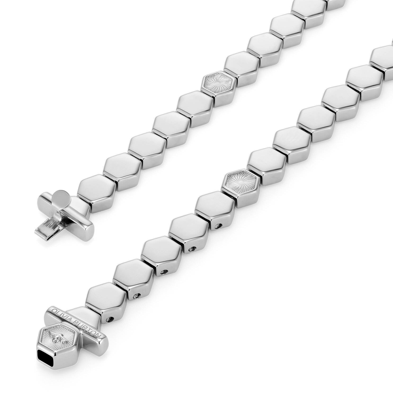 Petite Honeycomb Silver Tone Cuff Bracelet